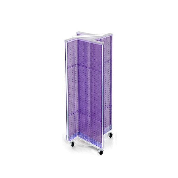 Pinwheel Pegboard Floor Display on Revolving Base. Spinner Rack Stand.
